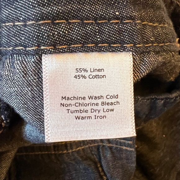 Talbots Straight Leg Lightweight Linen Blend Cropped High Rise Coastal Jeans 12P - Picture 9 of 12